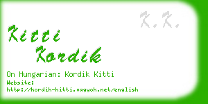 kitti kordik business card